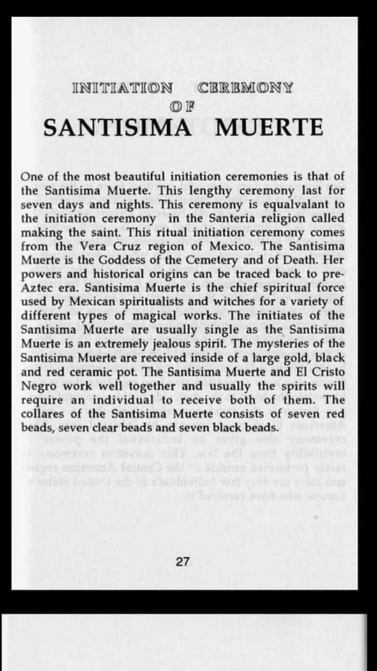Mictecacihuatl Santa Muerte initiation